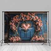 Aperturee - Aperturee Middle Heart Floral Arch Sweet Wedding Photo Backdrop
